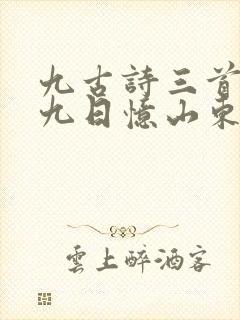 九古诗三首九月九日忆山东兄弟古诗