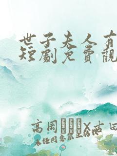 世子夫人有喜了短剧免费观看高清