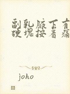 副乳腋下有个小硬块按着痛