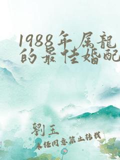 1988年属龙的最佳婚配女
