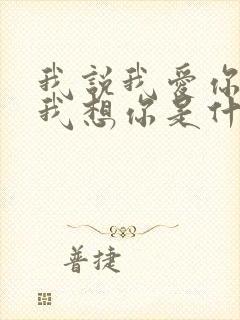 我说我爱你我说我想你是什么歌原唱