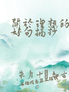 关于理想的好词好句摘抄