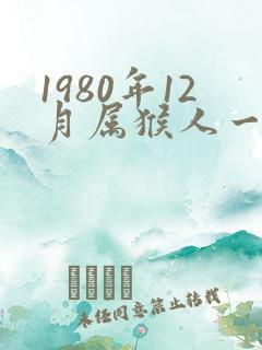 1980年12月属猴人一生命运