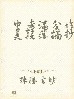 中考满分作文优美段落摘抄