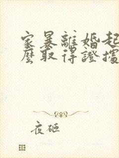 家暴离婚起诉怎么取得证据