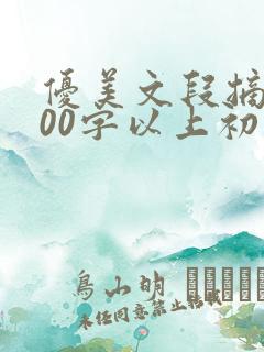 优美文段摘抄300字以上初中