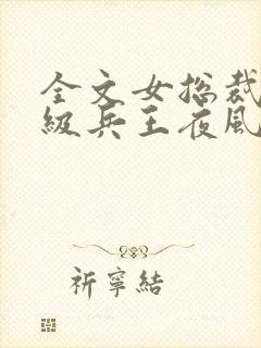 全文女总裁的超级兵王夜风武