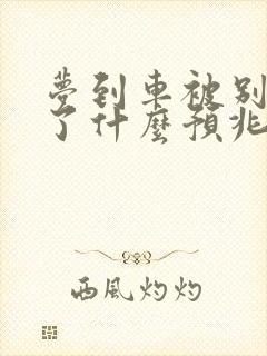 梦到车被别人撞了什么预兆