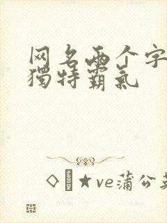 网名两个字高冷独特霸气