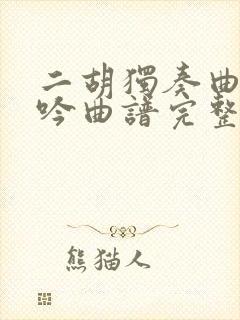 二胡独奏曲葬花吟曲谱完整版