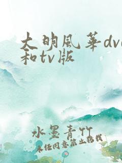 大明风华dvd和tv版
