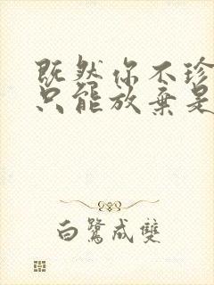 既然你不珍惜我只能放弃是什么歌