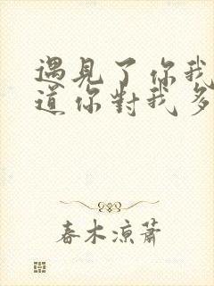 遇见了你我才知道你对我多重要