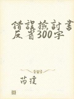 错误检讨书自我反省300字