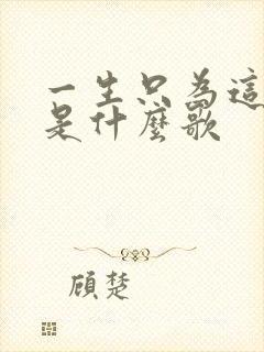 一生只为这一天是什么歌