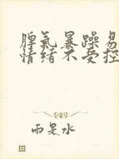 脾气暴躁易怒,情绪不受控制,失眠多梦