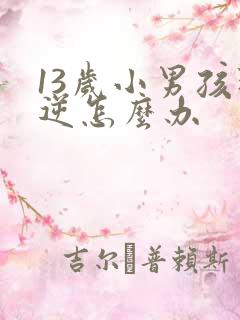 13岁小男孩叛逆怎么办