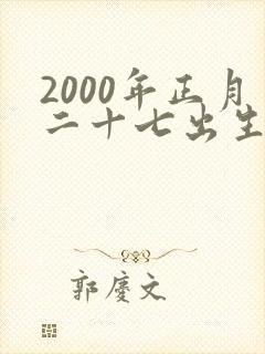 2000年正月二十七出生的男孩命运