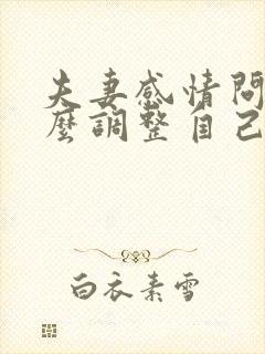 夫妻感情问题怎么调整自己