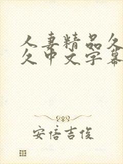 人妻精品久久久久中文字幕二区