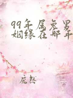 99年属兔男的姻缘在哪年