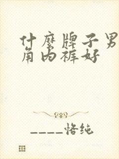 什么牌子男士三角内裤好