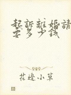 起诉离婚请律师要多少钱