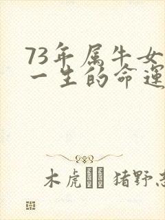 73年属牛女人一生的命运如何?