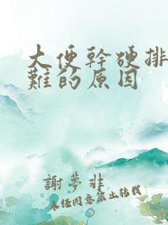 大便干硬排便困难的原因