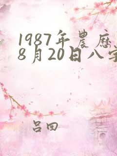 1987年农历8月20日八字