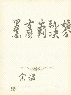 男方出轨婚姻法怎么判决分割财产