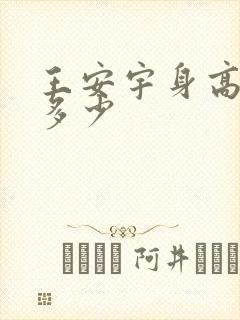 王安宇身高体重多少