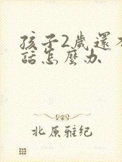 孩子2岁还不说话怎么办