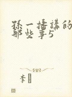 孙一播讲的明朝那些事5