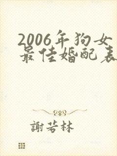 2006年狗女最佳婚配表