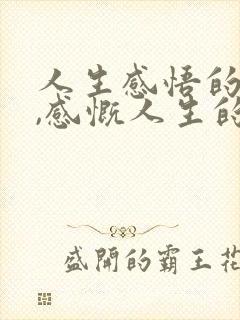 人生感悟的句子,感慨人生的句子