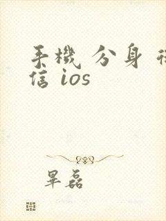 手机 分身 微信 ios