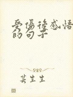 受伤后感悟人生的句子