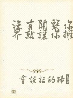 没有关系你的世界就让你拥有歌词是什么意思