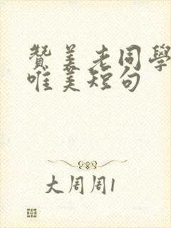 赞美老同学漂亮唯美短句