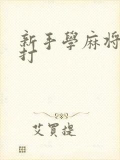 新手学麻将怎么打