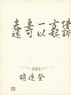 夫妻一方借钱不还可以起诉两夫妻不