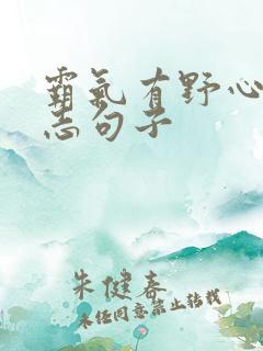 霸气有野心的励志句子