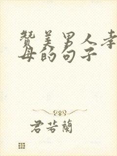 赞美男人孝顺父母的句子