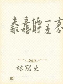 夫妻俩一方出轨离婚财产分割