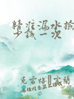 精准漏水检测多少钱一次