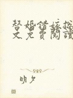 替婚错嫁总裁全文免费阅读