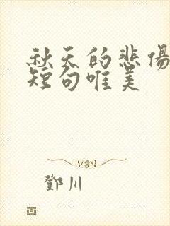 秋天的悲伤句子短句唯美