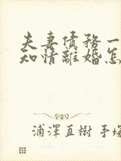 夫妻债务一方不知情离婚怎么处理