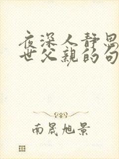 夜深人静思念过世父亲的句子